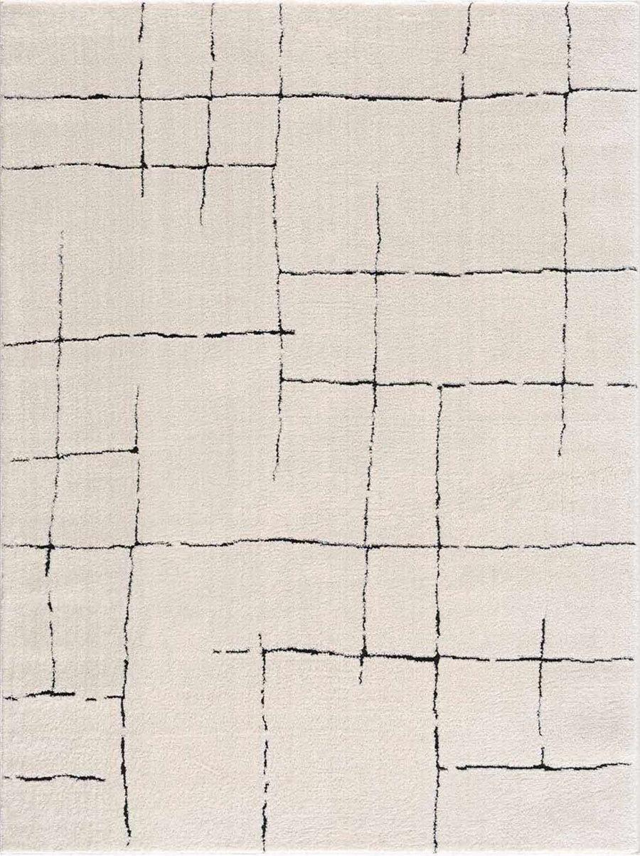 Koume Beige Maze Area Rug