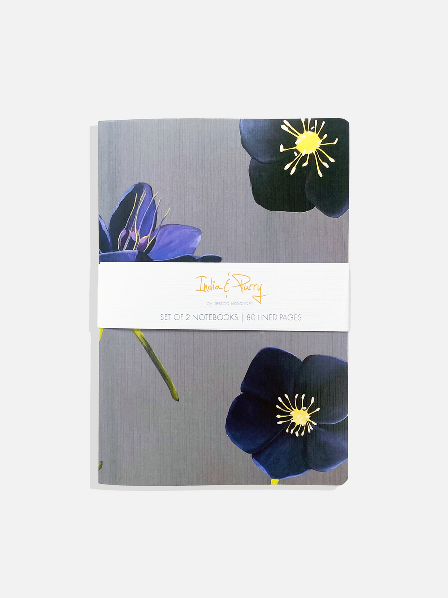 Notebook Set:  Black Hellebore & Black Scabiosa