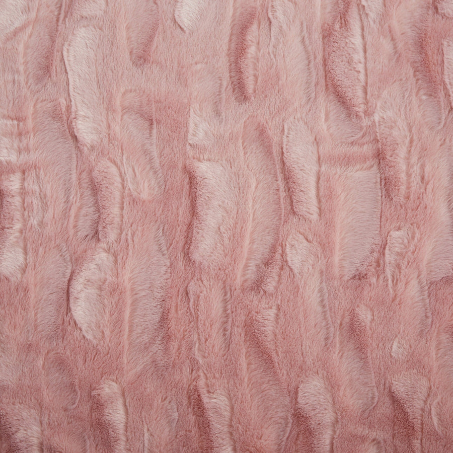 Dusty rose faux fur throw