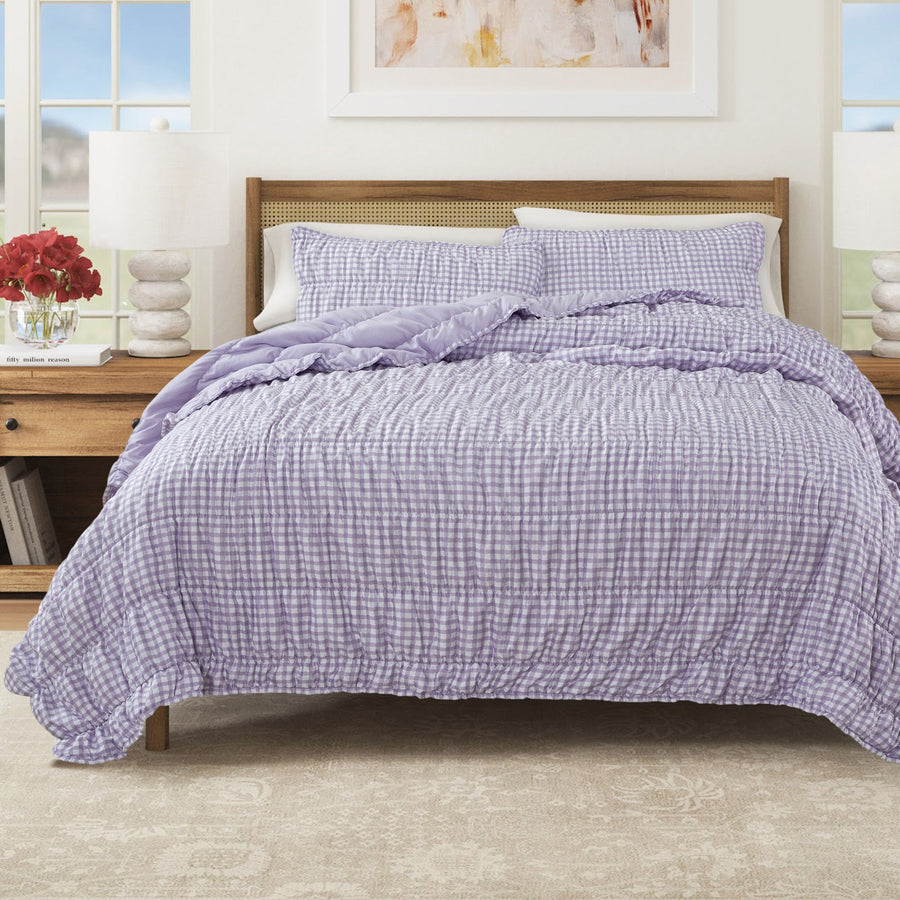 Gingham Quilt Set