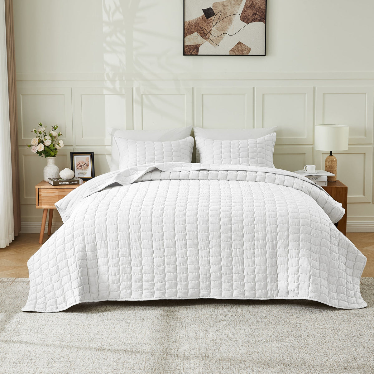 Gauze Wave-Stitch Quilt Set