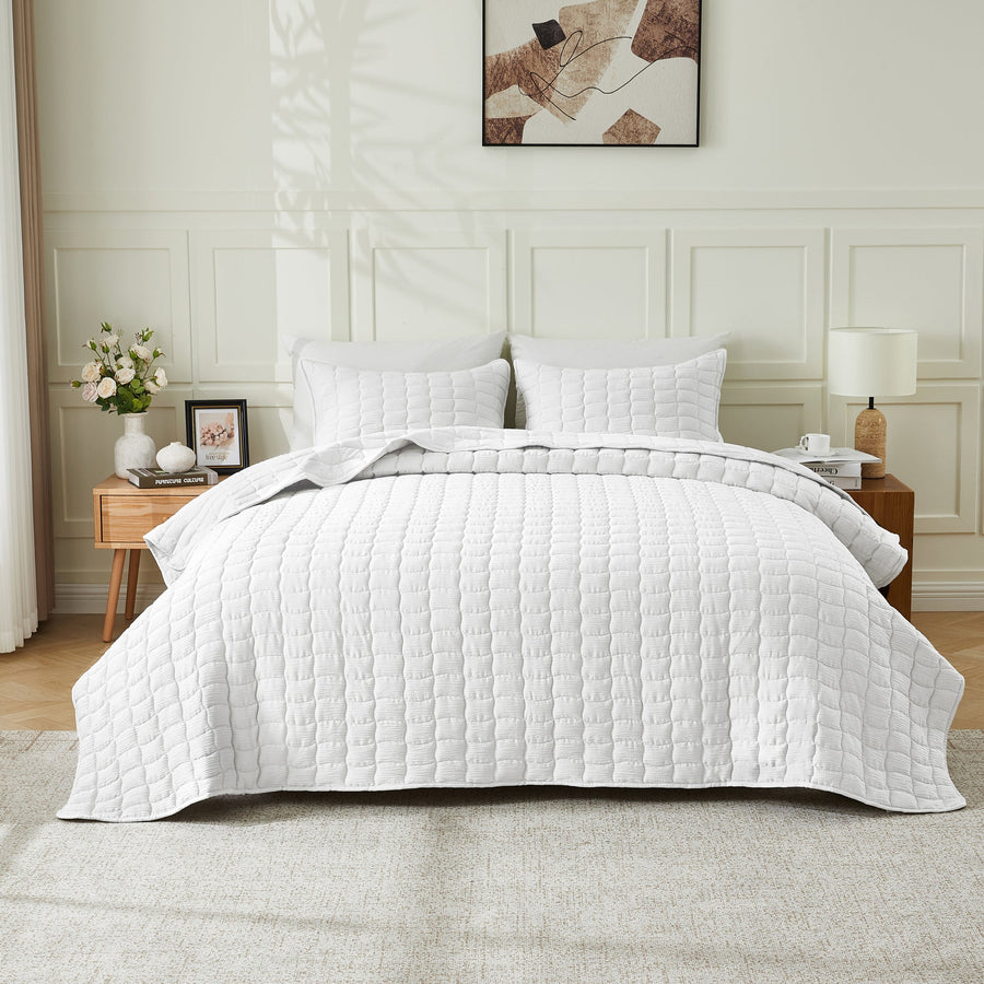 Gauze Wave-Stitch Quilt Set