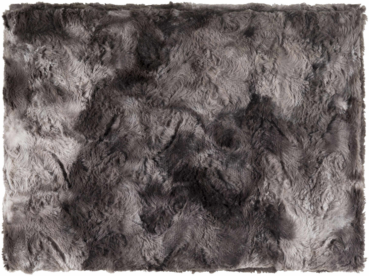 Black Faux Fur Throw Blanket - Clearance